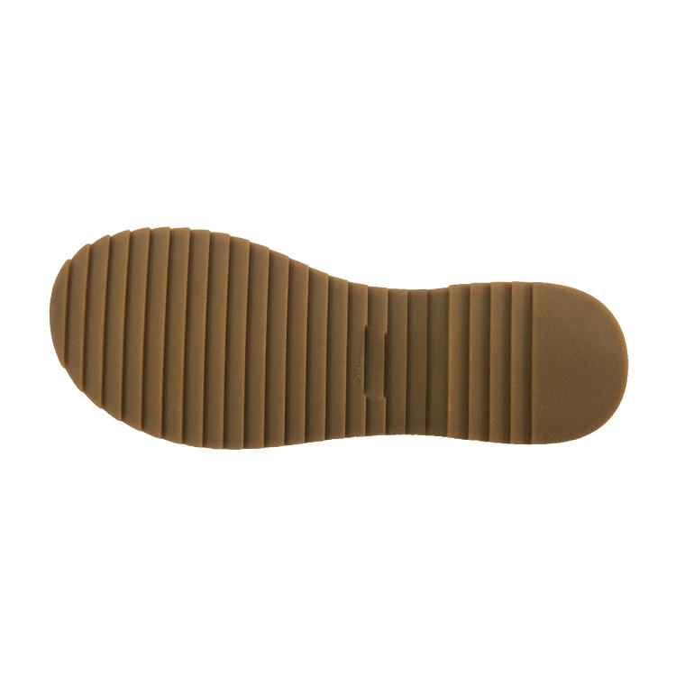 Current season natural rubber color sandal sole with jagged pattern