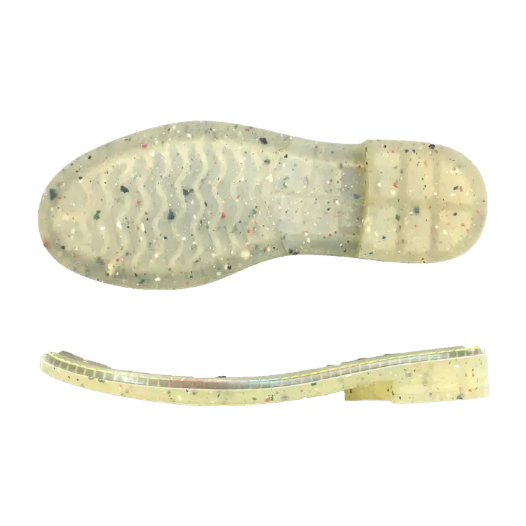 New arrival transparent camouflage rubber sole with welt and short heel