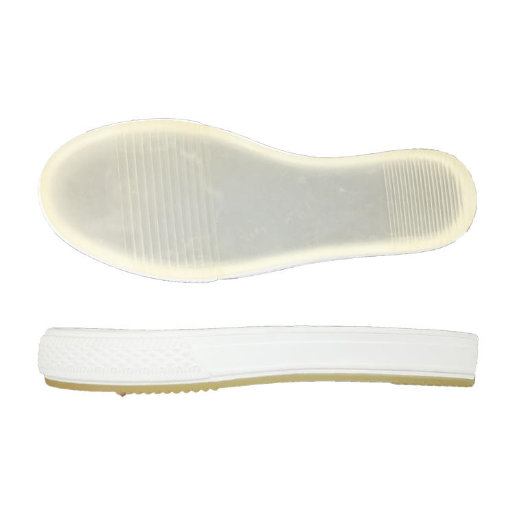 Low price high quality transparent double color rubber sole for casual shoes