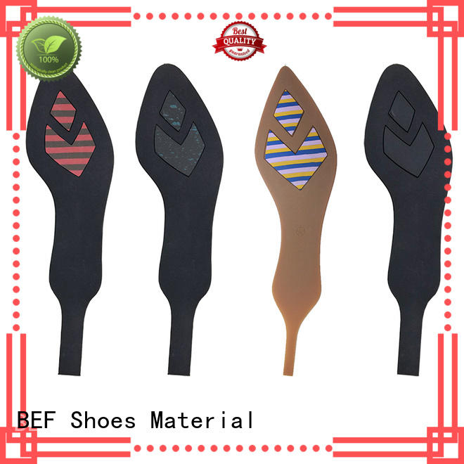BEF leather rubber sole heels at discount shoes production